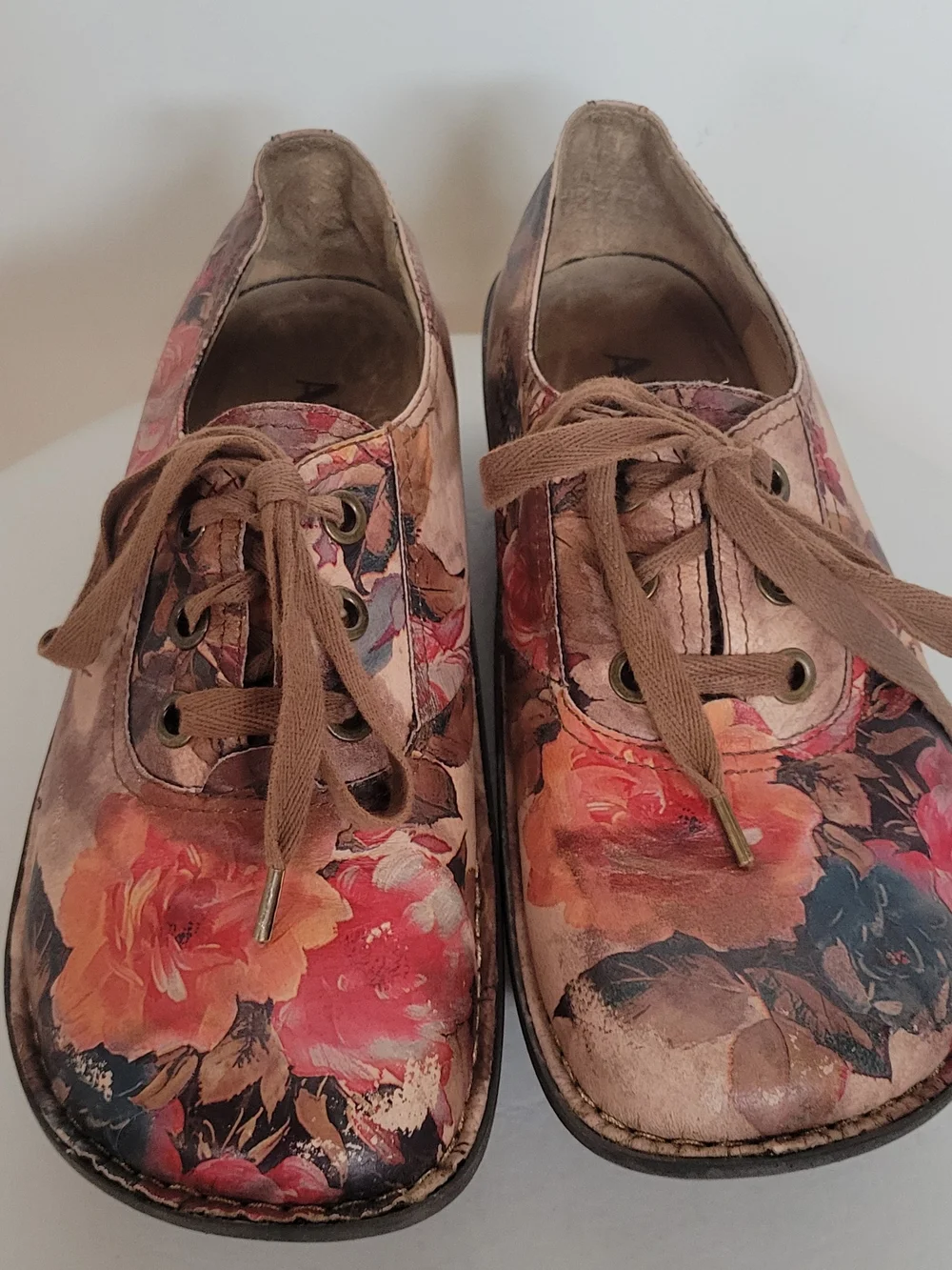 Alegria Floral Leather Lace-Up Platform Shoe - Picture 2 of 6